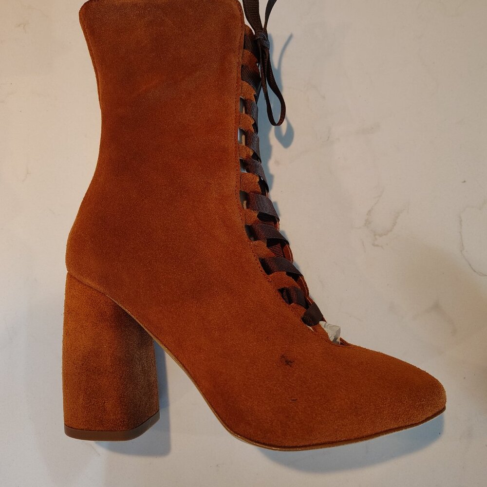 George J. Love - Made in Italy - Victorian Style Italian Suede Leather Boot - Picture 2 of 9